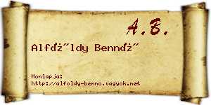 Alföldy Bennó névjegykártya